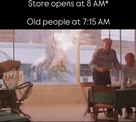 Seniors before the store unlocks