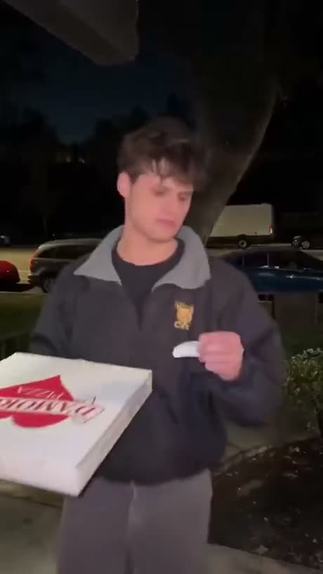 When the pizza guy vibes with you