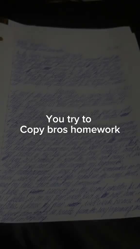 You try to Copy bros homework
